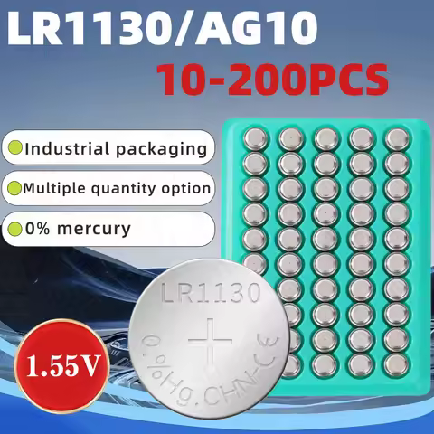 10-200PCS LR1130 Batteries LR1130 LR54 L1131 SR1130 1.55v High Capacity Button Cell Coin Battery for