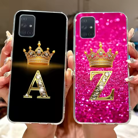 For Samsung Galaxy A51 A71 4G Case New Crown Letters Cover Soft Silicone Phone Case For Samsung A51 