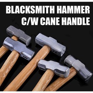 BLACKSMITH HAMMER C/W CANE HANDLE (Rotan Handle Sledge Hammer) 2LB 3LB 4LB Sledge Hammer