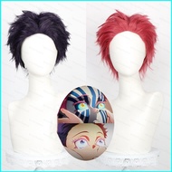 GN Demon Slayer Akaza Hakuji Cosplay Wig Anime Hair Hairpiece Heat Resistant Halloween Party NG