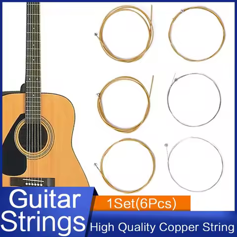 Acoustic Guitar Strings 6Pcs/Set Pure Copper Strings 1-6 for Acoustic Guitar Ukulele Bass Steel Wire