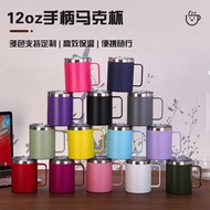 304 Stainless Steel Mug 14oz with Lid Insulated Coffee Cup with Handle Portable Office Household Han