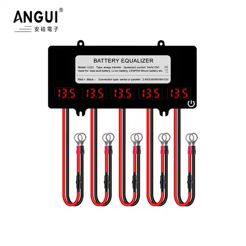 ANGUI HC03 Battery Equalizer with Touch Switch 5X 12V Batteries 10A Current Active Voltage Balancer 