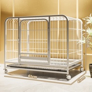 Mobile Square Tube Wire Dog Cage Large Sangkar Anjing Besar With Tray Pet Cage Indoor Dog House