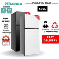 [FAST DELIVERY] Hisense 2 Door Inverter Fridge 500L Refrigerator Black | White RT549N4ABU RT469N4AWU