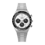 Timex TW2W53300 Silver Mens Chronograph Watch Q Diver Chrono 40mm. นาฬิกา นาฬิกาข้อมือ นาฬิกาข้อมือผ