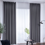 🔥Ready Stock🔥 Hook Type Blackout Soft Thermal Curtain Langsir For Sliding Door Shading Window Panels for Home Bedroom Living Room Bathroom Kitchen Window