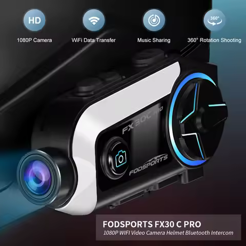 Fodsports FX30C PRO Motorcycle Helmet Bluetooth Intercom Helmet Headset 1080P APP Video Wifi Video R