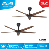 ALPHA Cosa - [Twin Pack] EX9 56 Inch Ceiling Fan with 5 Blades (12 Speed Remote)