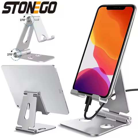STONEGO Phone Holder Stand for iPhone 11 Xiaomi mi 9 Metal Phone Holder Foldable Mobile Phone Stand 