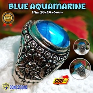 BLUE AQUAMARINE SUPER CRYSTAL RING