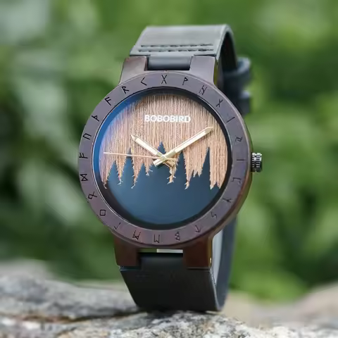 Men's Watches BOBO BIRD Watch Unisex Wooden Quartz Wristwatch PU Leather Strap Support Dropshipping 