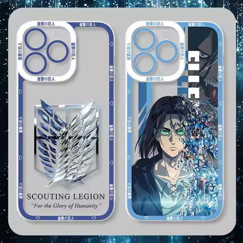 Anime Attack on Titan Eren Clear Silicone Case For Samsung Galaxy S24 S23 S22 Ultra S21 S20 FE Note 