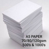 500pcs A5 PAPER / WHITE PAPER / COPY PAPER / KERTAS A5 / MULTIPURPOSE PAPER A5 75gsm 80gsm 120gsm