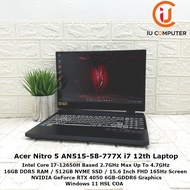 ACER NITRO 5 AN515-58-777X INTEL CORE I7-12650H 16GB RAM 512GB NVME SSD RTX 4050 USED LAPTOP NOTEBOO