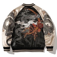 2026 Dragon Print Baseball Uniform Jacket Men Women Jacket National Trendy Heavy Industry Popular Co