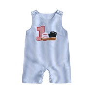 Foreign Trade Cross-Border Baby 1 Year Old Baseball Theme Jumpsuit D241134