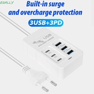EGALLY Charger Dock, 35W PD Type C Multifunction USB Charger Station, 6-Ports Fast Charging Phone Ch