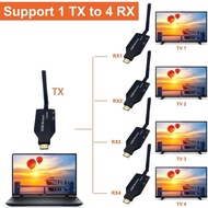 50m Wireless Extender Video Transmitter Receiver 1 To 4 HDMI-compatible for PS3/4 Camera Laptop PC To TV Monitor Projecter