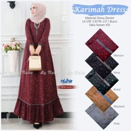 gamis diana denim karimah maxy premium - maroon