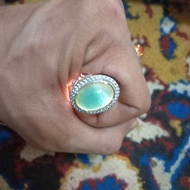 batu bacan doko giwang ring perak