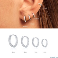 zebedd.my Dazzling Zirconia Circle Hoops Hoops Huggie Hinged Earrings for Everyday Wear