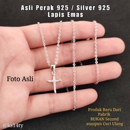 Kalung Salib Kristen Cewek Perak Sterling Silver 925 Lapis Emas Putih Murni Dijamin Anti Karat Ada S