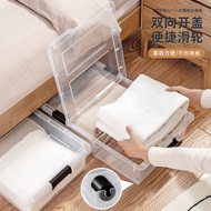 Bed Bottom Storage Box with Wheels Household Drawer Clothes Storage Transparent Storage Box Dormitory Bed Large Storage