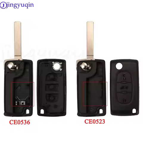 jingyuqin 4 Buttons Remote Flip Car Key Shell Case For Peugeot 207 307 308 407 607 807 1007 For Citr