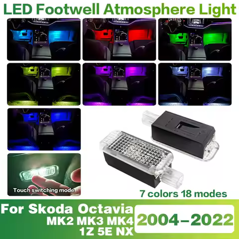 NEW Car Footwell Light Interior Decoration Atmosphere Lamp Accessories For Skoda Octavia MK2 MK3 MK4