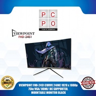 VIEWPOINT FHD-24S1 CURVE 24INC 1920x1080p 75hz VGA/ HDMI/ DC SUPPORTED, MOUNTABLE MONITOR BLACK