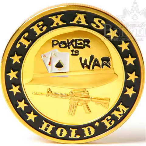 Hand Painted Poker Card Guard Protector - Poker War Gold Coin