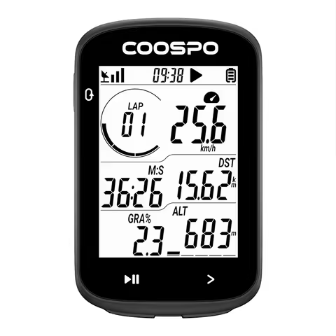 COOSPO CS300 Wireless Bicycle Computer GPS Bike Speedometer Odometer 2.6in Bluetooth ANT+ IPX7 Altit