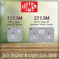 UMS Metal Clad Switch Socket 13A 1213M / 2213M 13A x 2G, 2Gang Switch 1way 2 way ( 1213-M / 2213-M )