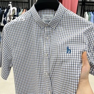Hazzys New Summer Haggis Men's Short-Sleeved Shirt Plaid Comfortable Non-Ironing Business Casual Fas
