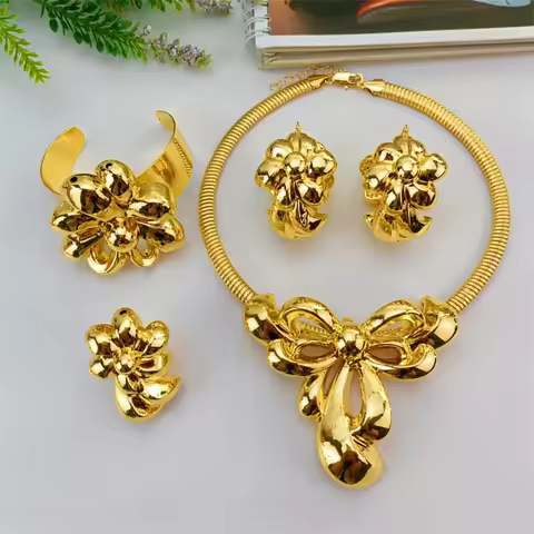 EMMA Women Fashion Jewelry Set New Trendy African Nigeria Lady Mama Necklace Earrings Sets Italian S