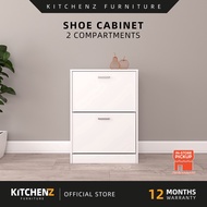 KitchenZ Shoe Cabinet 2 Compartment With Door Kabinet Kasut Shoe Rack Cabinet Kasut Rak Kasut Bertutup - 3000