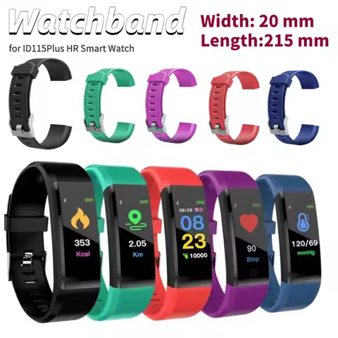 Colorful Replacement Watchband Adjustable Comfortable Silicone Watchband Replacement for ID 115 Plus