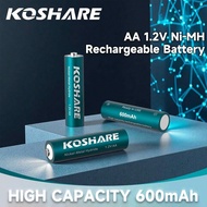 KOSHARE แบตเตอรี่ชาร์จไฟได้ Nickel-Metal-Hydride 1.2V AA 600mAh จำนวน 16 ชิ้น/12 ชิ้น/8 ชิ้น/4 ชิ้น 