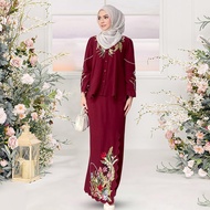 Baju Kebarung SULAM Kurung Labuh Moden SELESA DIPAKAI SOFT COMO CREPE Bridemaid Nikah Ironless Kurung Baju Tunang