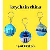 GANTUNGAN CONTENTS 50 pcs CHINESE KEYCHAIN SANGHAI BEIJING KEYCHAIN MIXED MOTIFS ALREADY PACKED IN O