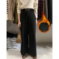 [Express Delivery-Bangkok] FA2SHOP Model CV74 Fashion Long Pants (With Fur Lining) Belt)