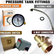 Fittings For Bladder Tank Pressure GaugePressure Switch & Flexible Hose5 Way Connector