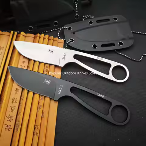 IZULA Stainless Steel Drop Point Outdoor Fixed Blade Trekking Adventure Survival Tools Knife Sharp M
