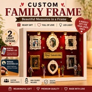Museum Frame DIY Custom | Family Photo Frame LED | Hadiah Anniversary, Birthday, Kahwin & Couple Gif