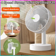 USB Portable Electric Fan Rechargeable 4 Speed Strong Wind Desktop Fan Adjustable Home Office Fan Po