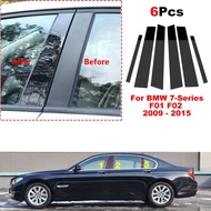 Car Window Column BC Pillar Posts Door Trims PC Material Sticker Cover for BMW 7-Series F01 F02 2009