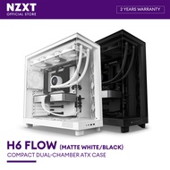 NZXT H6 Flow Compact Dual-Chamber Mid-Tower Airflow Case - Matte Black | Matte White
