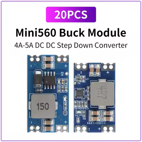 20PCS 5A Mini560 DC DC Buck Converter Step Down Power Module 3.3V 5V 9V 12V Voltage Regulator