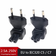 EU to IEC320 C5 / C7 Power Conversion Plugs ,European 2 Pin Male to IEC 320 C5 / C7 Right Angle Powe